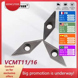 VCMT VCMT160404 VCMT160408 VCMT160408 Carbide Insert for Cermet SVJCR/L External Turning Tool Blade Lathe Parts CNC Cutter