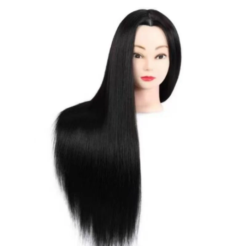 

Манекен-голова для косметологии и макияжа 26 дюймов, тренировочная голова для парикмахерских работ, плетения кос и укладки из синтетических волос