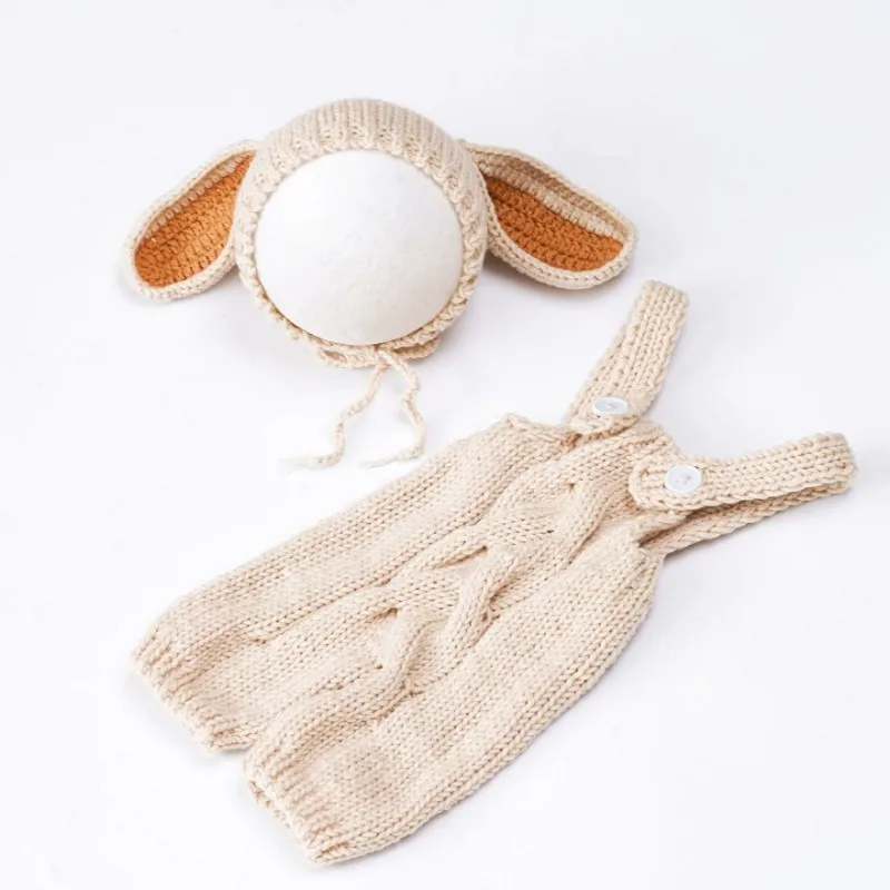 

Photography Props Accessories Baby Rabbit Costume Newborn Easter Bunny Outfit 0 Months Girl Knitted Clothes Female Boys Jumpsuit