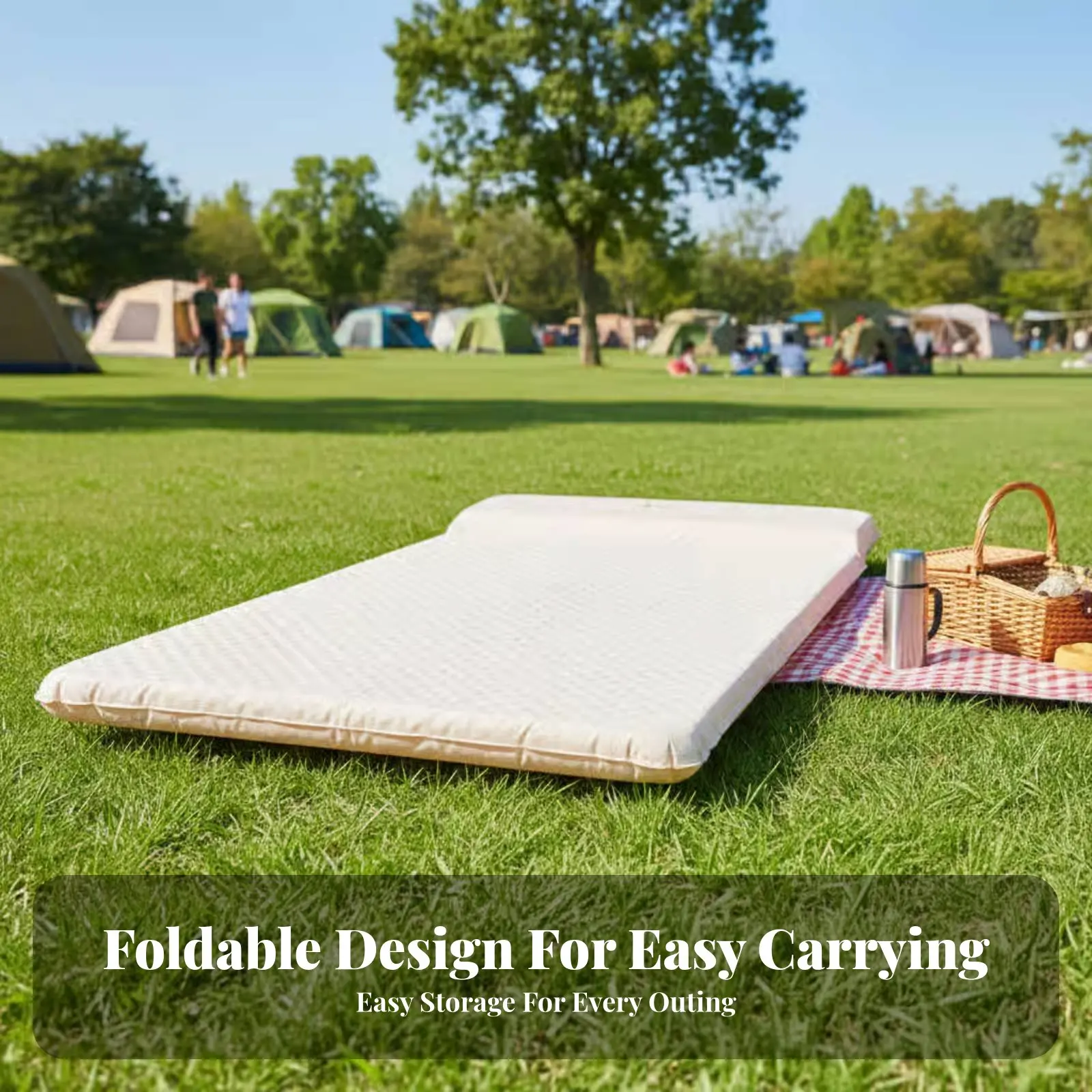 

Outdoor Camping Bed, Automatic Inflatable Mattress with Pillow, Thick Moisture-Resistant Sleeping Pad