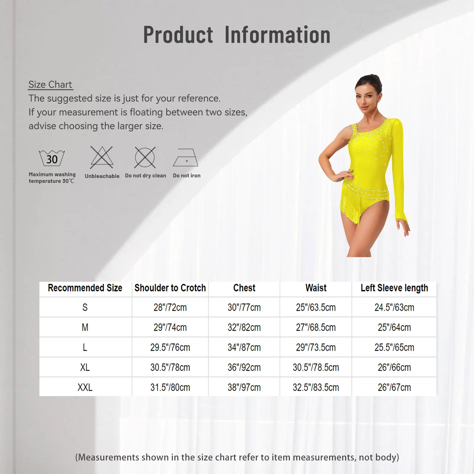 Women Rhythmic Gymnastics Figure Skating Leotards One Shoulder Glittery Rhinestone Tassel Fringe Bodysuit Latin Ballet Dancewear