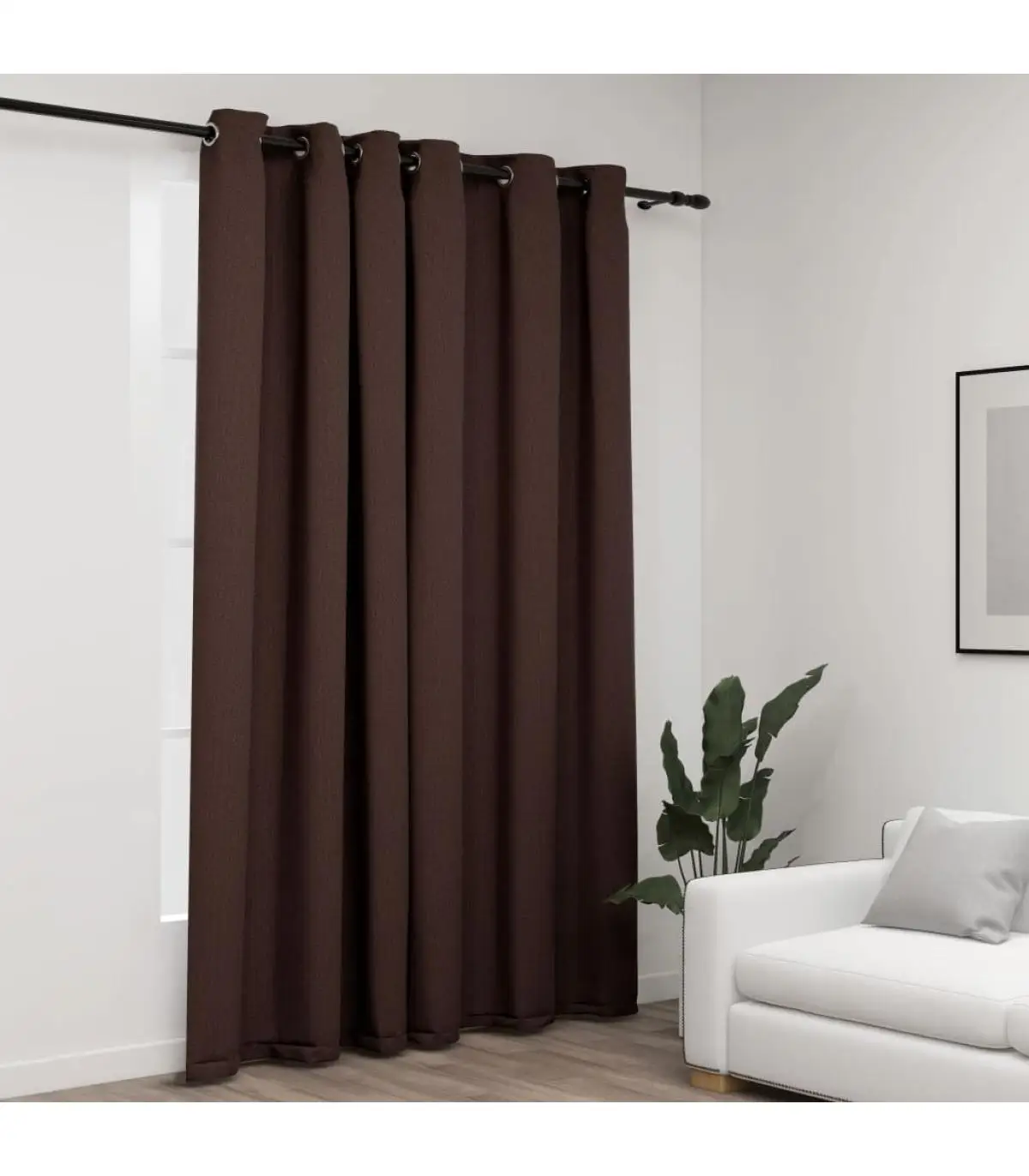 Curtains and curtains blackout curtain with eyelets look linen gray taupe 290x245 cm