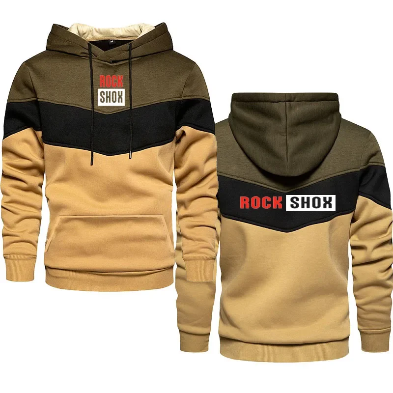 

Autumn Men's hoodies male fleece coat ROCK SHOX print Fashion brand thick Hooded sweatshirt Hot trend sweatshirt for men