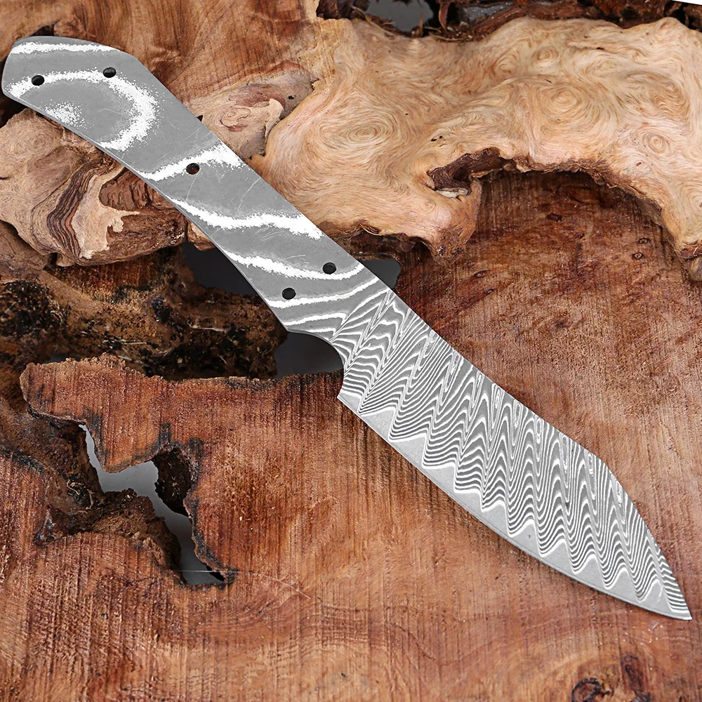 Kitchen Paring Knife Damascus Steel Blank Blade Fruit Knife Full Tang Integral Blade Heat-treated DIY Making Material Blank