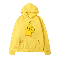 Pokemon Cartoon Anime Hoodies Pikachu Boy Girl Hoodie Cotton Kids Hooded Sportswear Boys Clothes New Creative Kawaii Pullovers