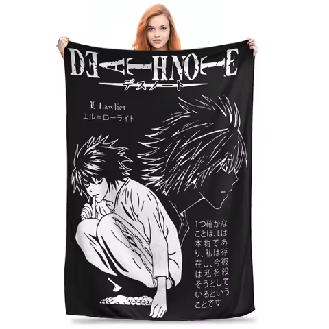 Funny L Lawlet death Notes Blankets Soft Flannel Comfortable Throw Blanket Machine Washable