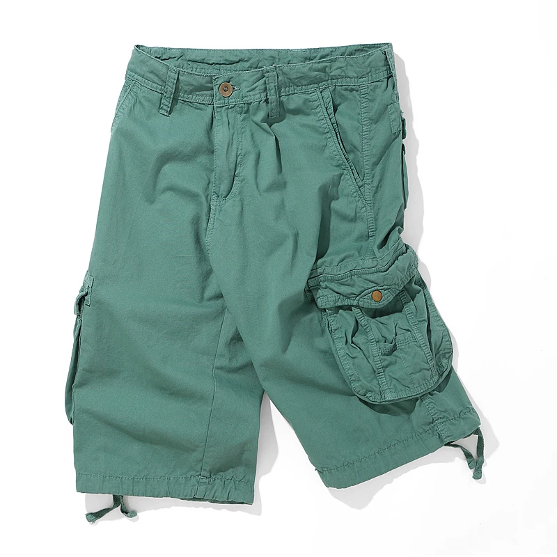 2025 Mannen Losse Cropped Broek Zomer Cargo Korte Mannen Mode Casual Shorts Heren Militaire Cargo Broek Katoen Mannelijke Tactische Shorts