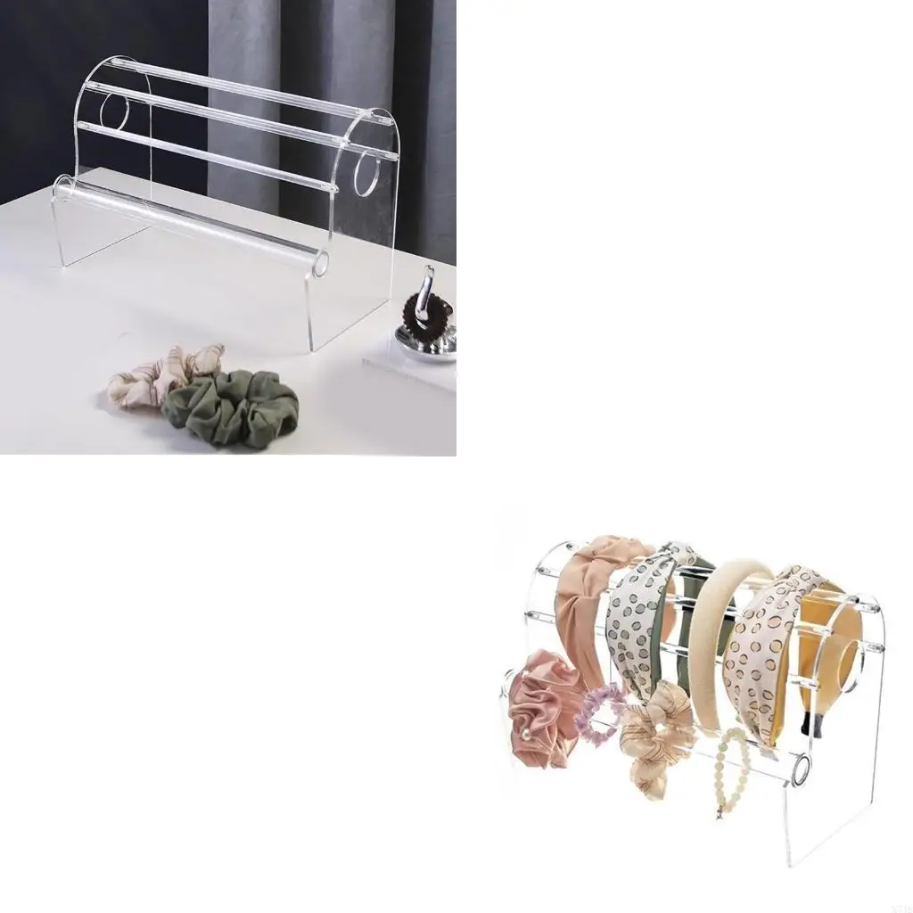 

Versatile Acrylic Headwear Storage Rack for Displaying Various Hair Accessories