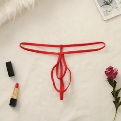 Sexy Thongs sottili Mens vita bassa scava fuori Backless Open Pouch G-Strings intimo maschile esporre mutandine di testa mutande erotiche