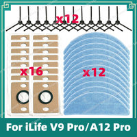Fit For iLife V9 Pro / A12 Pro / G9 Pro Robot Vacuum Replacement Parts Side Brush Mop Cloth Dust Bag Accessories