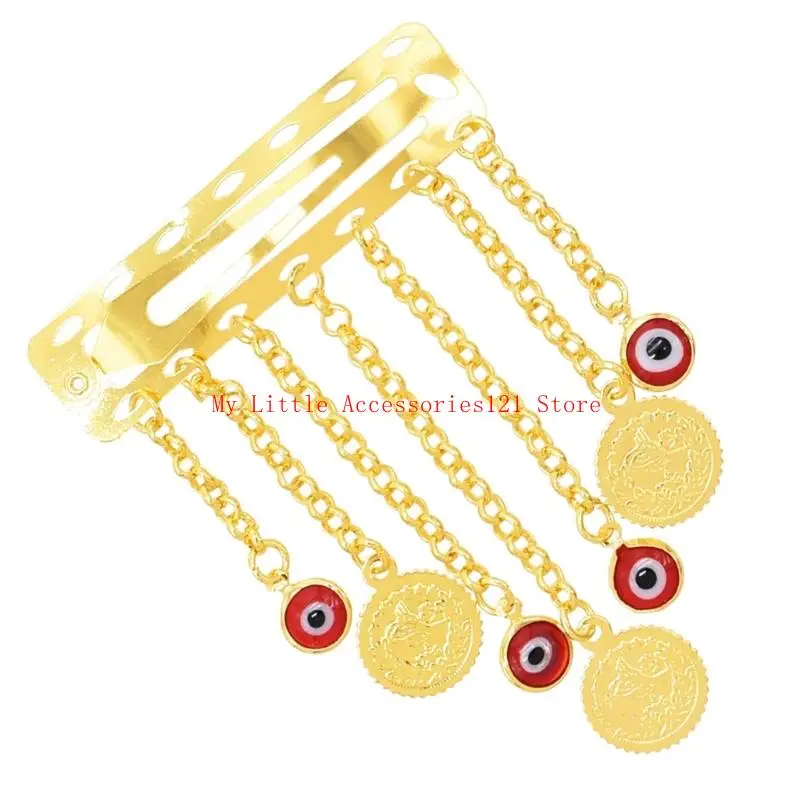 Phong cách cổ điển đồng xu Fringe Hairpin Gold Alloy Bangs Barrette Độc đáo