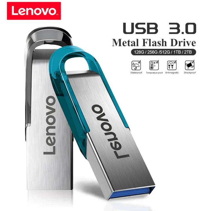 Lenovo แฟลชไดรฟ์3.0 USB 2TB เพ็นไดรฟ์แบบ Flair พิเศษความจุจริง128GB 512GB 256GB USB USB 1TB memoria Metal STICK