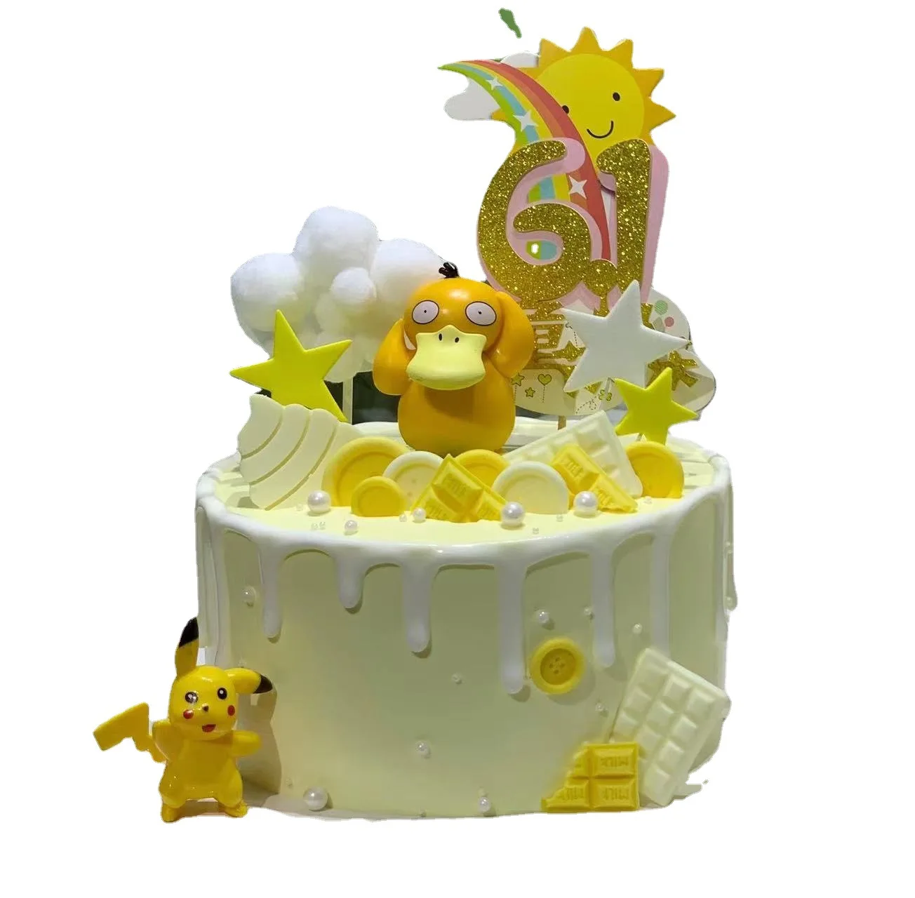 6PCS Pokemon Anime Figure Toys Pikachu Squirtle Charmander Decoration Ornaments Action Figure Car Accessories Kid’s Gift