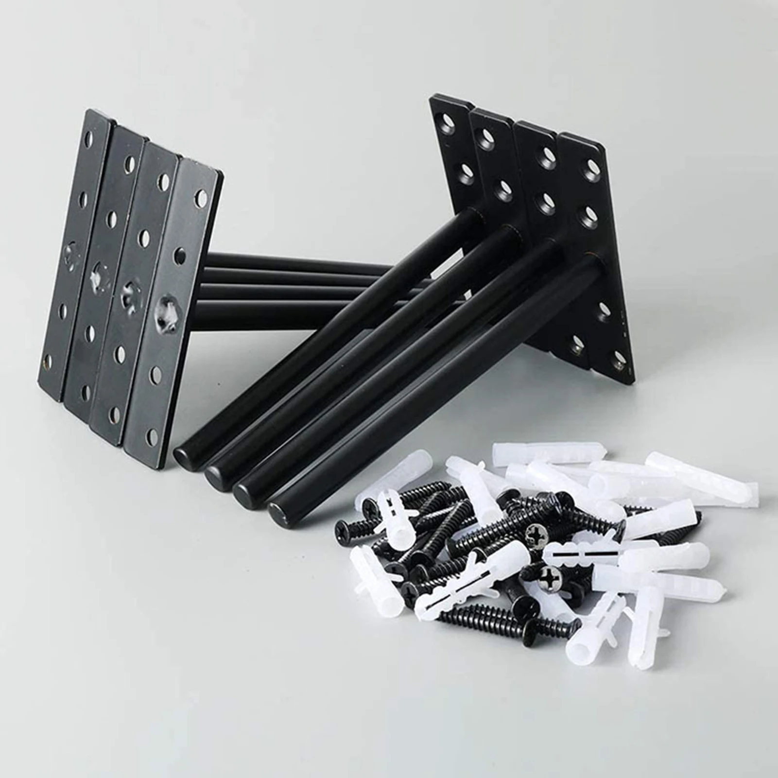 Staffe per mensole nascoste a forma di T da 4 pezzi Supporti per mensole a parete galleggianti Staffa per mensola con piastra di montaggio a vite Staffe metalliche nascoste