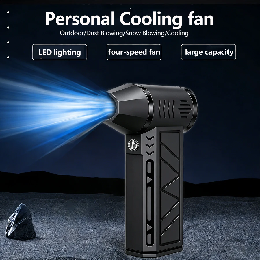 Portable desktop High-Speed Fan, Large Capacity Handheld Personal Cooling Fan, USB Rechargeable/Dust Blowing/Snow Blowing