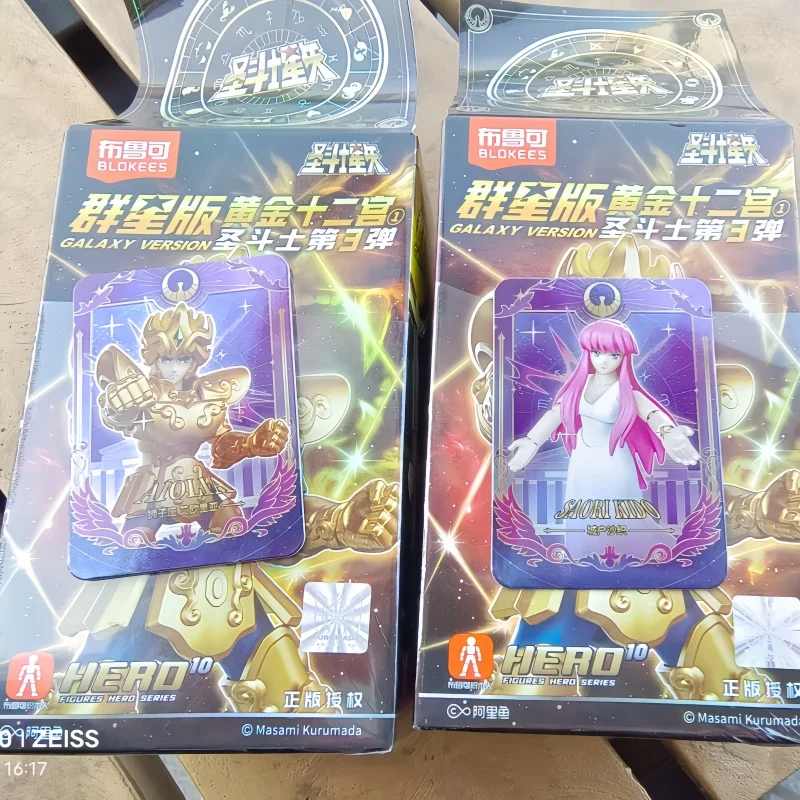 

Hot Blokees Original Saint Seiya Galaxy Version 03 Gold Zodiac Vol 1 Blind Box Collectible Assemble Toys Peripheral Kids Gifts