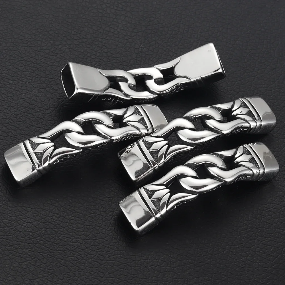 Stainless Steel Connectors Extended Curved Connect 11*5mm Flat Leather for DIY Bracelet Findings Jewelry Making Parts Supplies