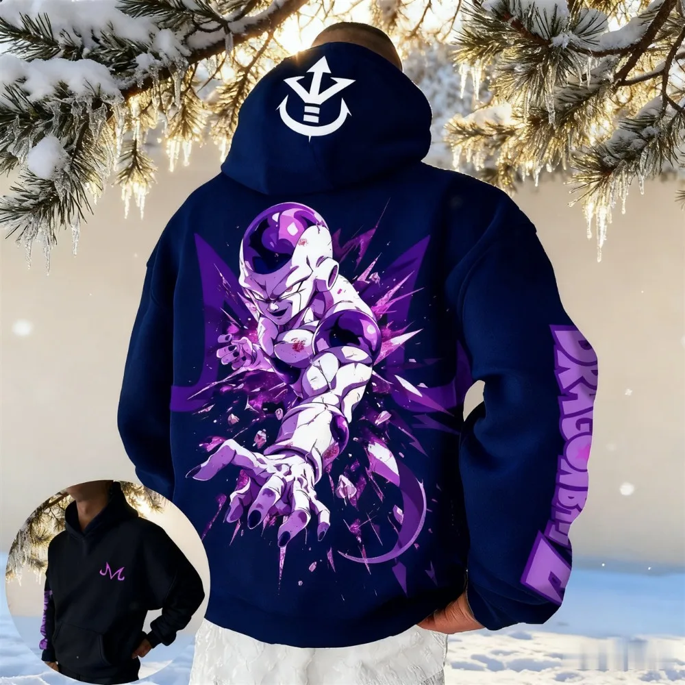 Felpa con cappuccio Dragon Ball Frisa Autunno Inverno Caldo Abbigliamento genitore-figlio da donna da uomo Giacca sportiva in pile fitness oversize