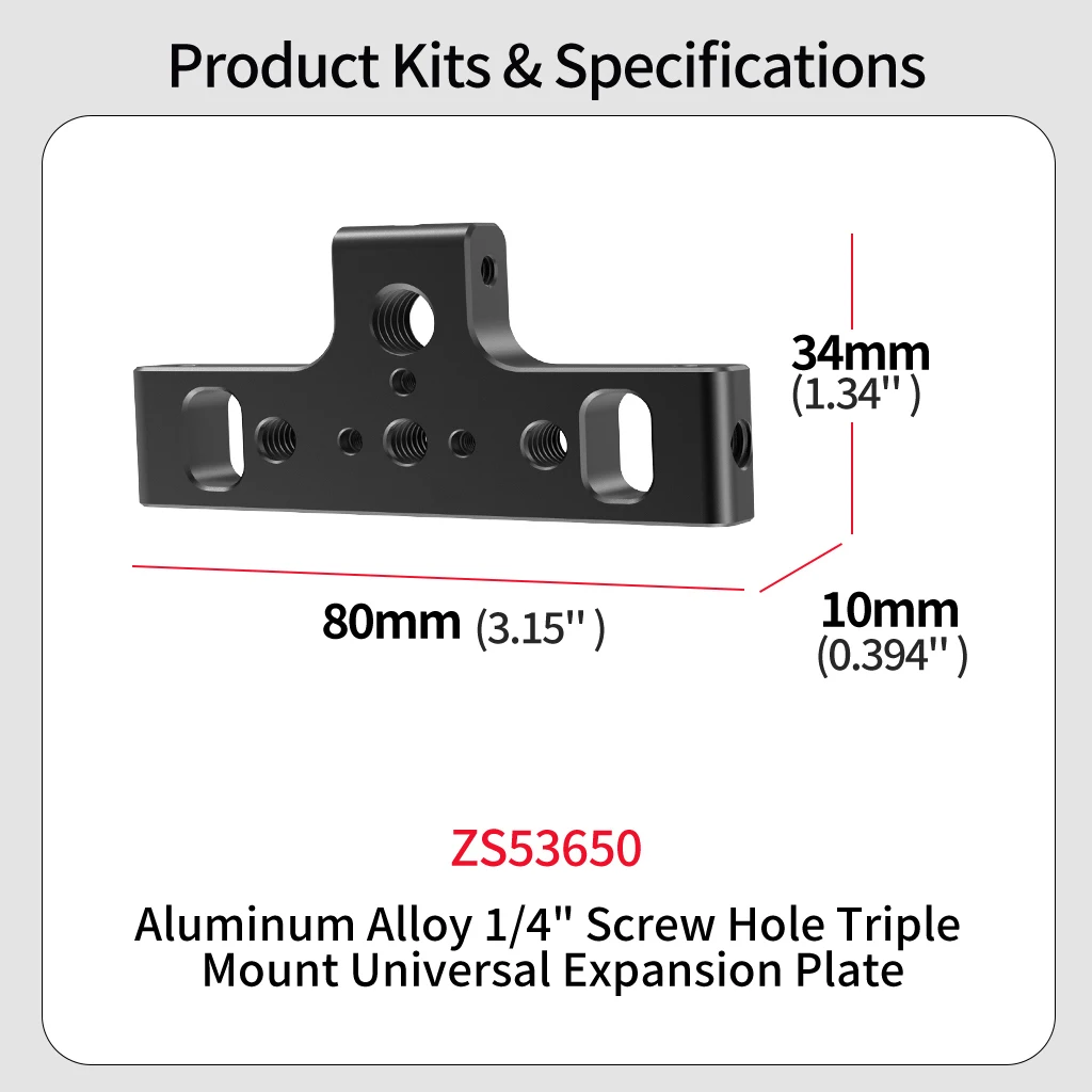 Dreifach-Montageadapter aus Aluminiumlegierung mit 1/4 3/8 ARRI-Gewinde 180 ° -360 ° Neigbarer Halter für Kamera, Handy, Stativ, Kugelköpfe und Mikrofon – Detail 12