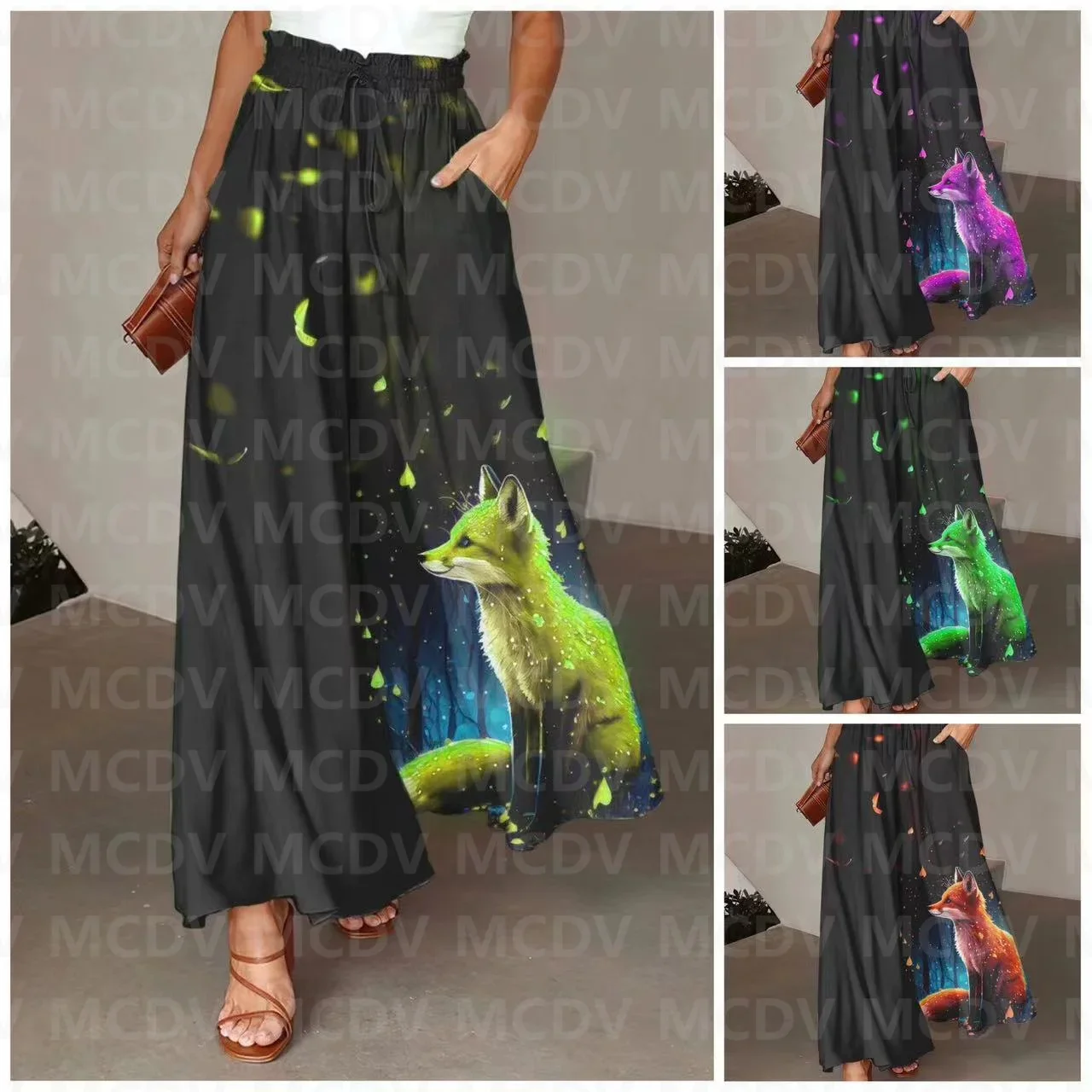 

Women's Lovely Fox Wide Leg Pants 3D Printed Women's Casual Pants 4 Color