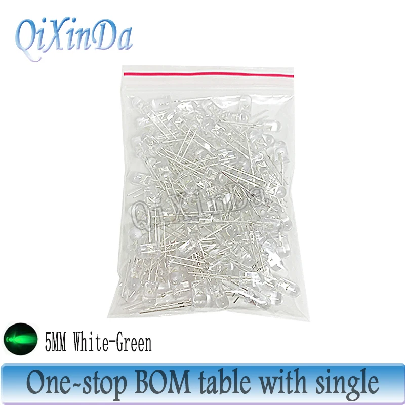 Neues 3 mm 5 mm LED-Dioden-Sortiment-Set, Weiß, Grün, Rot, Blau, Gelb, Orange, F3, F5, LEDs, Leuchtdioden, elektronisches Kit