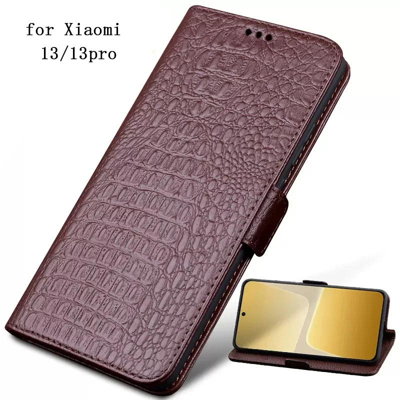 

Fashion Phone Case for Xiaomi 13 mi13 Genuine Leather Cover Flip Magnetic Bag for Xiaomi13 wallet case for Xiaomi 13pro mi 13