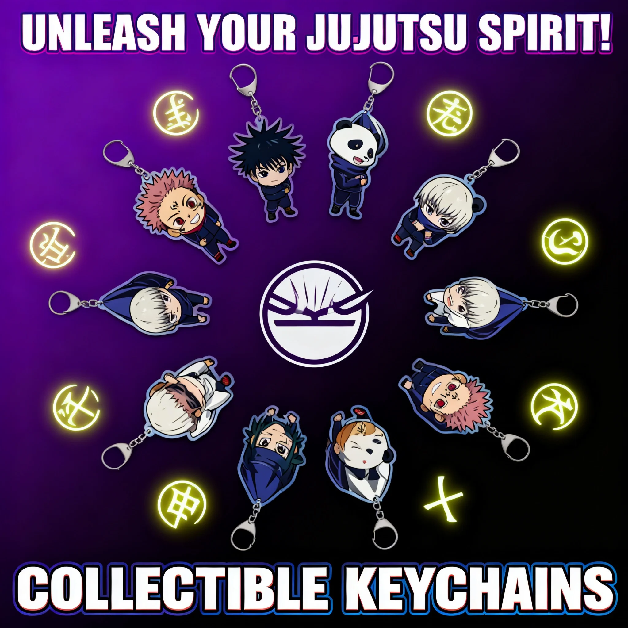 

Брелок Jujutsu Kaisen: Акриловый кулон с персонажами аниме (Годжо Сатору, Итадори Юдзи, Фушигуро Мегуми) – Сувенир, подарок