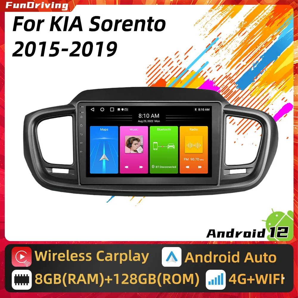 2 Din Car Radio Android for KIA Sorento 2015 – 2019 Multimedia Screen Gps Navigation Stereo Player Auto Head Unit Carplay WiFi