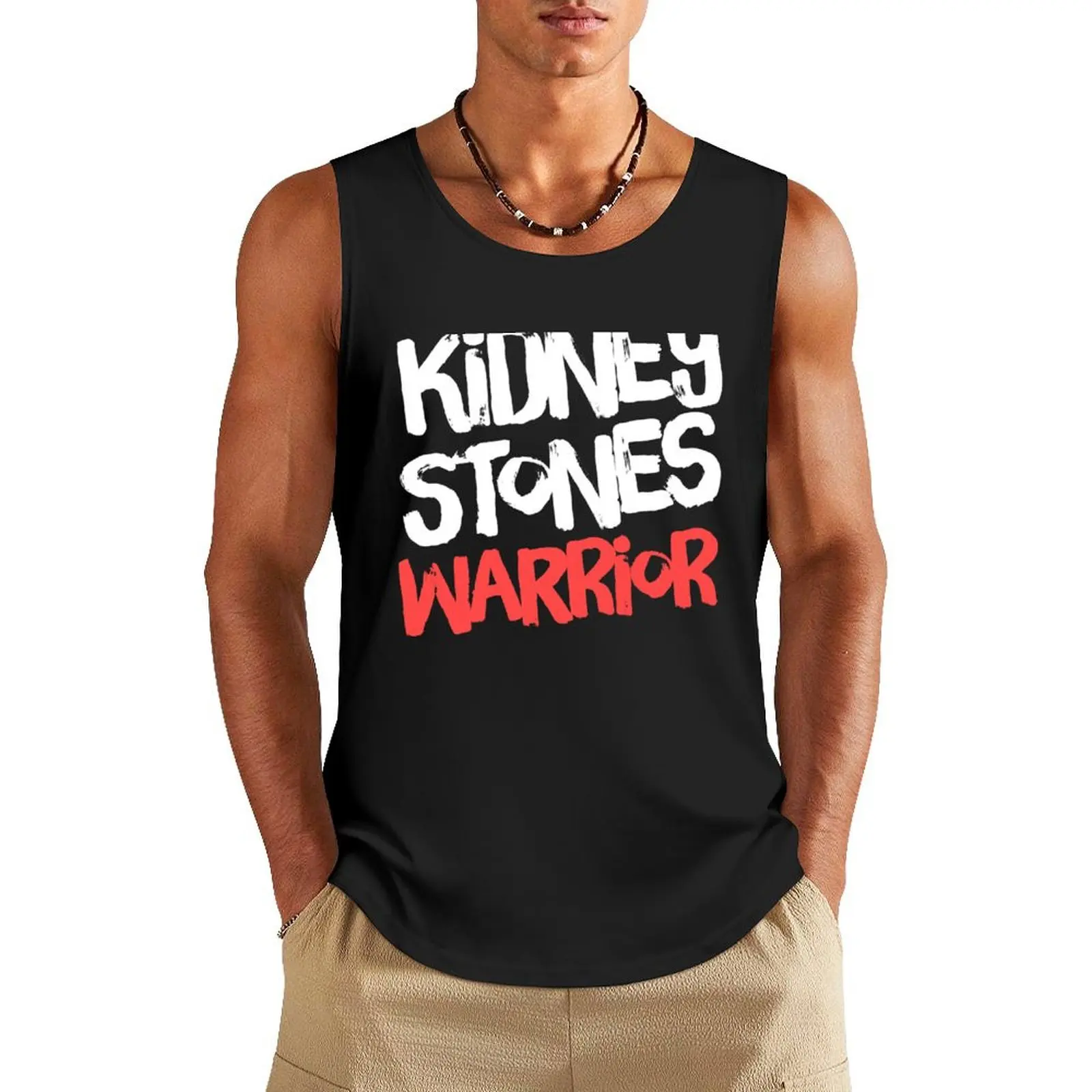 

Kidney Stones Warrior Survivor Gift Tank Top anime clothes men clothes Men's vest t-shirt Men's