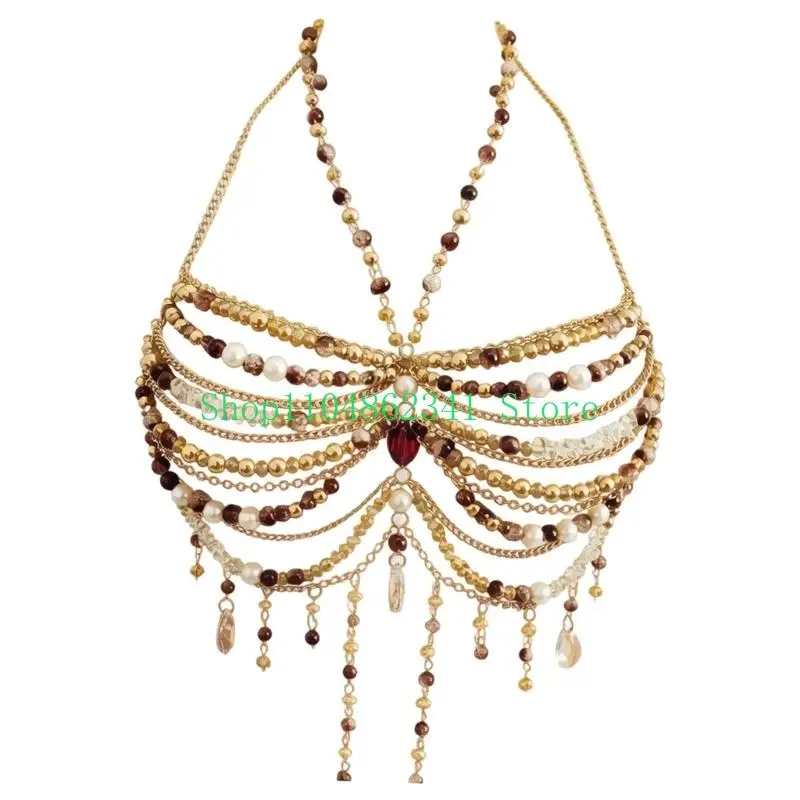 652F Elegant Beaded Waist Chain For Stage Performances Photo And Special Occasions
