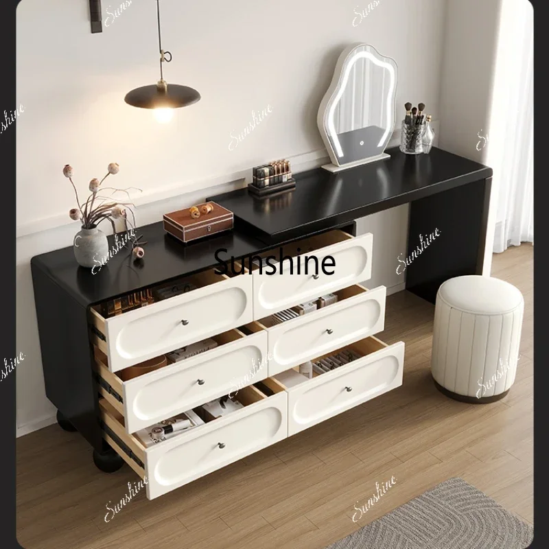 Compact Storage Vanity Lights Aesthetic Simple Girl Bedroom Dressers Makeup Drawers Cabinet Coiffeuse De Chambre Furniture Home