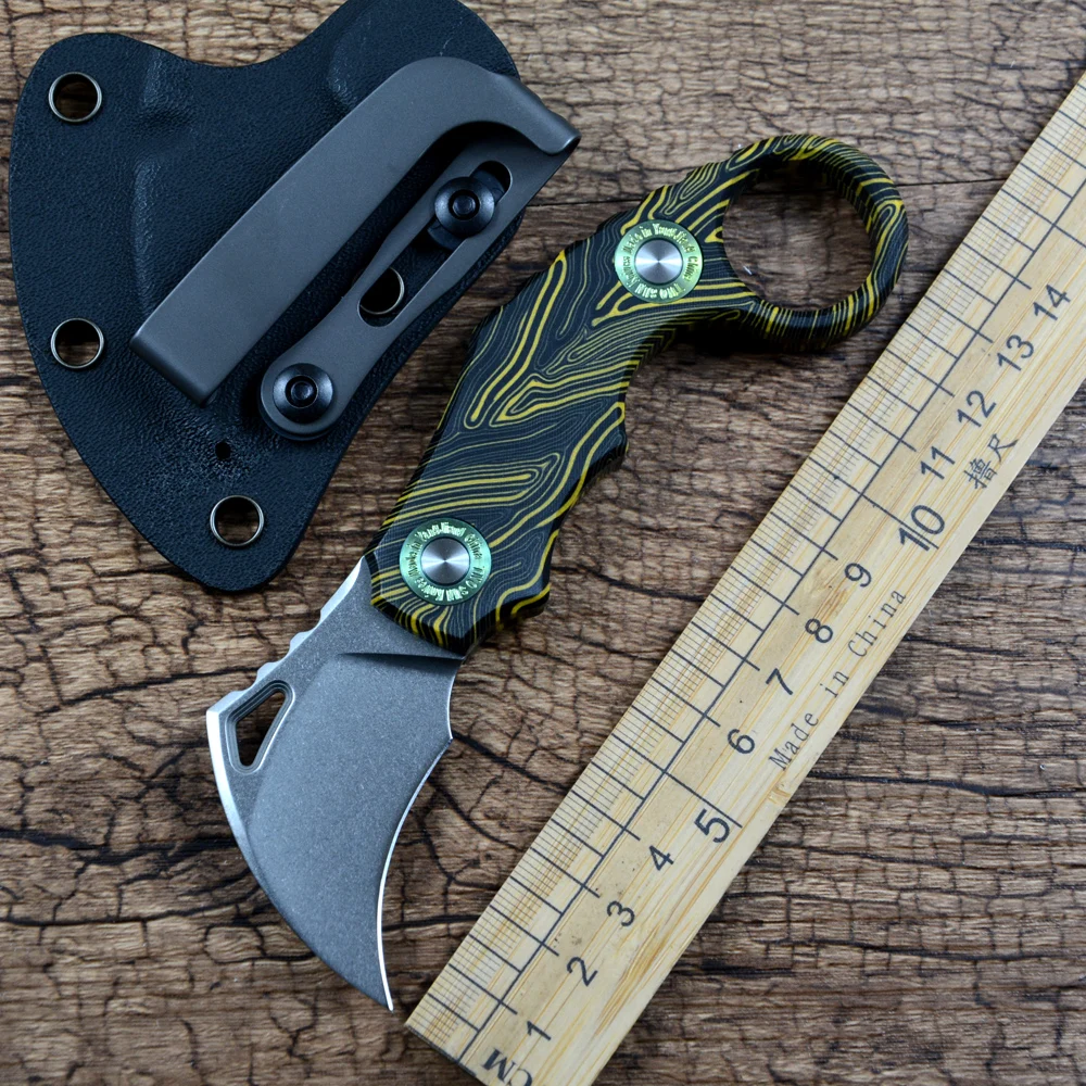 

TWOSUN TS612 Фиксированный нож D2 Коготь Лезвие Красочная ручка G10 с оболочкой из кайдекса Открытый Кемпинг Охотничий нож EDC