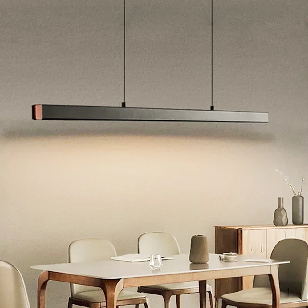 

Modern LED Dining Room Pendant Lights Long Linear Pendant Lights for Kitchen and Dining Room Table Adjustable Pendant Lights Dim