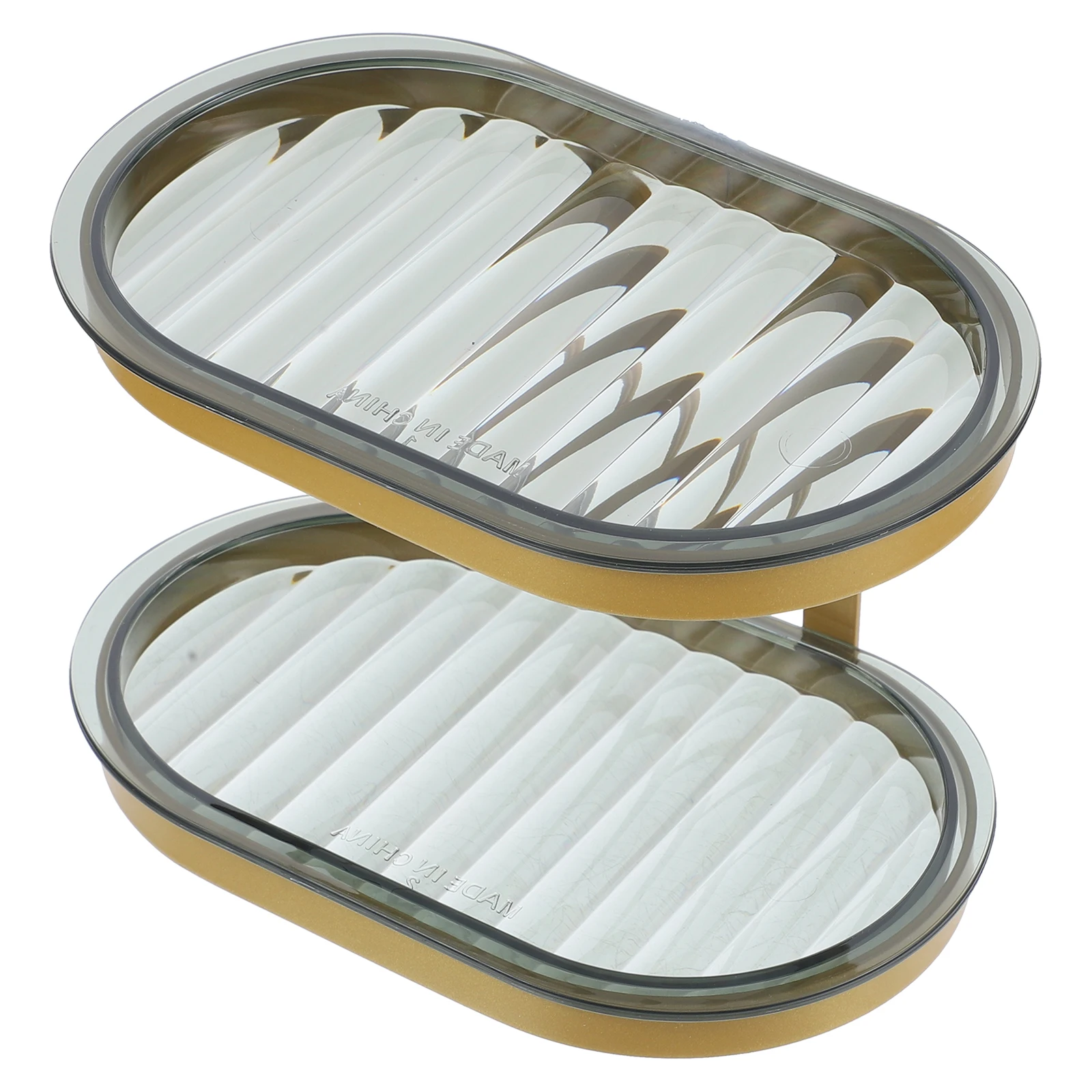 

Soap Dish Double Layer Holder Storage Rack Bathroom Kitchen Laundry Bar Soap Shampoo Tray Drainage Design Durability