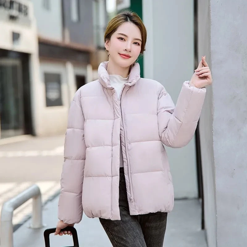 Autumn Winter Women Casual Loose Thicken Jacket Button Up Warm Bread Clothing For Women Puffer Jackets Cardigan Coat