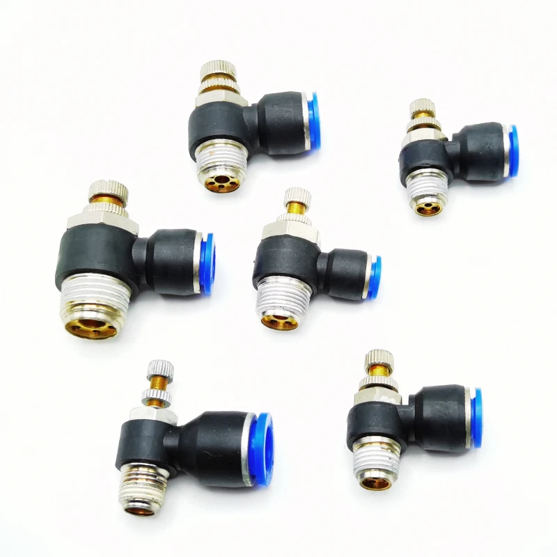 

20pcs Gas pipe throttle valve SL4-M5 speed regulating valve SL10-03 Tube connector SL8-02 Adjustable SL6-M5/SL12-4