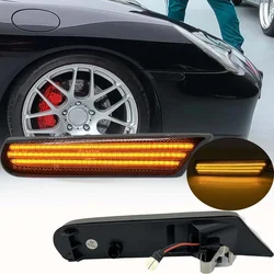 2Pc Amber LED Front Bumper Side Marker Turn Signal Light Lamp For 1996-2004 Porsche Boxster 986 996 911 Carrera Targa Error Free