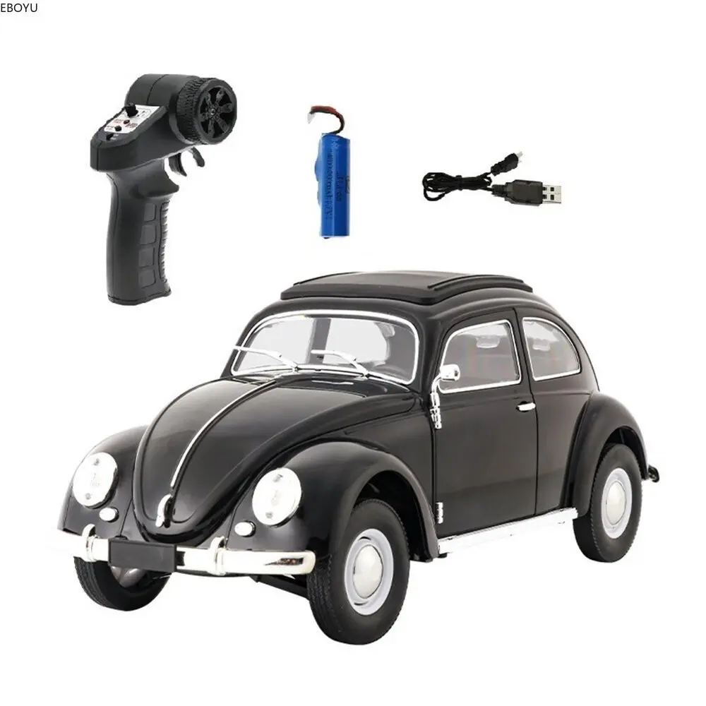 EBOYU D62mini RC 1950 Beetles 1/16 Full Proportional Control 2.4G RWD Drift RC Car w/ Light Vehicle Models Toys Gift for Kids