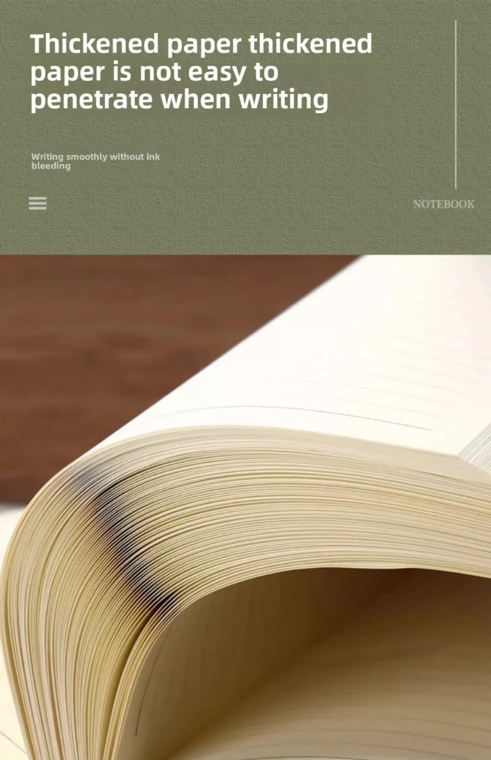 Neues dickes Notizbuch aus PU-Leder mit goldfarbenem Quastenperlenverschluss, Business-Notizblock, 200 Seiten, Besprechungsnotizbuch, Schulbedarf – Detail 10