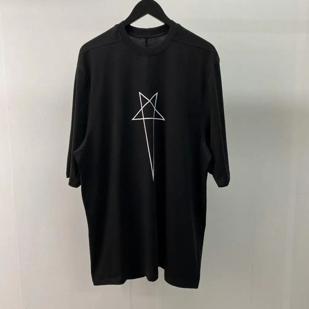 Men T Shirt 100% Cotton Gothic Men's Clothing Hip Hop Tops Tees Summer Women Solid OverSized Sweetwear Black Shirt