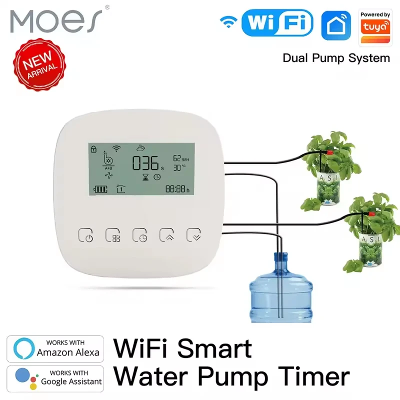 

MOES WiFi Tuya Smart Watering Machine Automatic Micro-drip Irrigation System Plants Controller Irrigation Tool Alexa Google