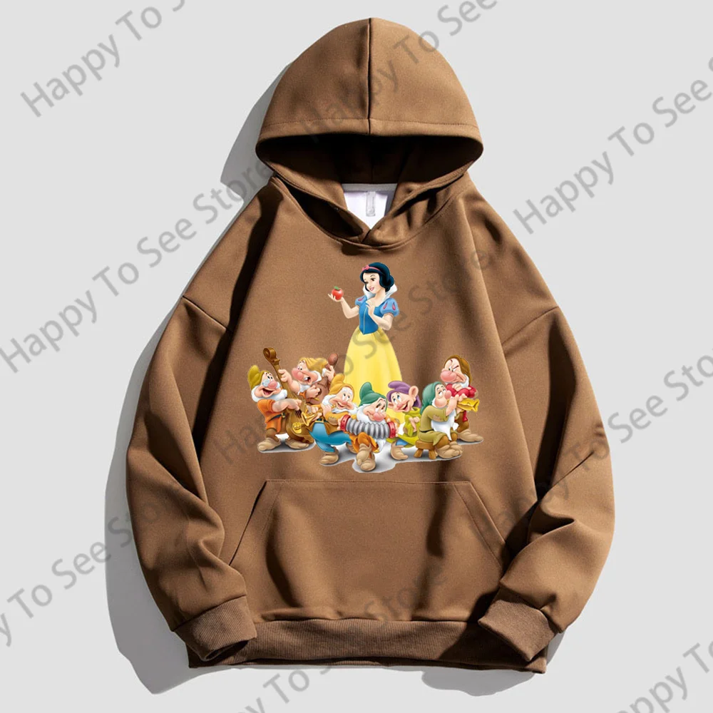 Snow White And The Seven Dwarfs Cotton Hoodie Womens Spring And Autumn New Long Sleeve Top Loose Cute Cartoon Fun Style Pullover