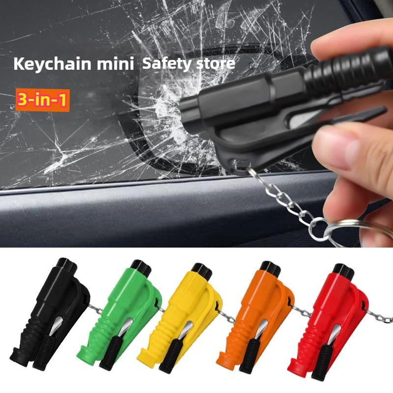 Compact 3-in-1 Car Safety Hammer, Window Breaker & Seat Belt Cutter, Emergency Rescue Tool for Vehicle Accessories