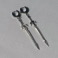 Punk Vintage Medieval Weapon Knight Sword Earrings Grunge Y2K Alt Goth Edgy Dangly Blade Dagger Earrings for Women