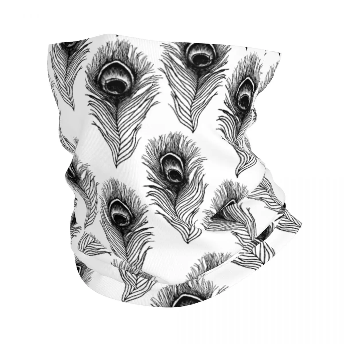 Feather Pattern Bandana Neck Cover Printed Balaclavas Wrap Scarf Multifunctional Cycling Hiking Unisex Adult Breathable