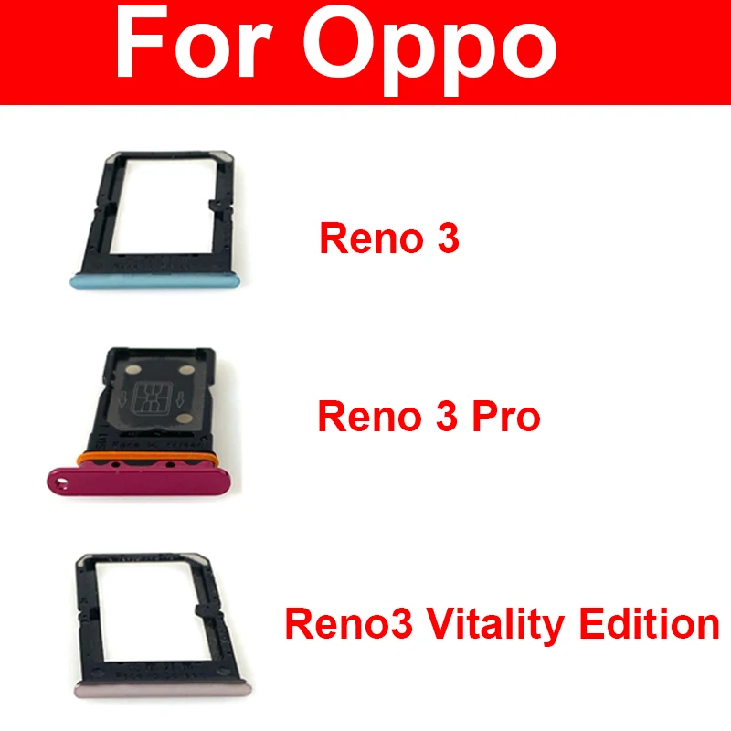 

Лоток для SIM-карты для OPPO Reno 3 Reno 3 Pro Reno 3 Vitality Edition, гнездо для SIM-карты, кардридер, держатель, замена слота