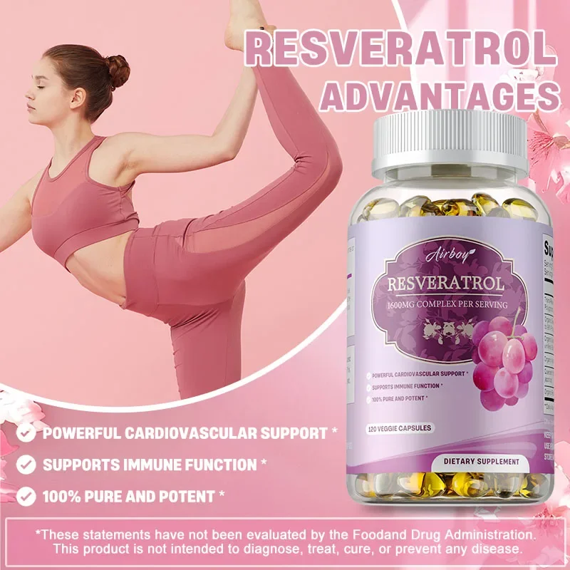 

Ресвератрол - поддерживает здоровье сердца и иммунной системы, способствует улучшению метаболизма, антиоксидантный эффект, способствует здоровому старению.