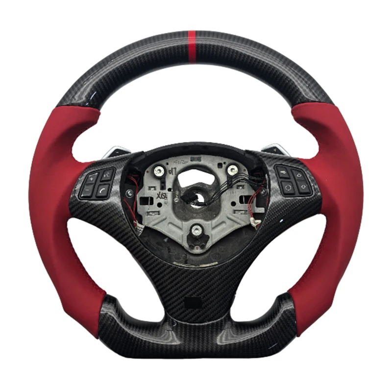 

Высококачественный перфорированный кожаный руль из углеродного волокна для BMW E90 E91 E92 E93 автомобильный руль