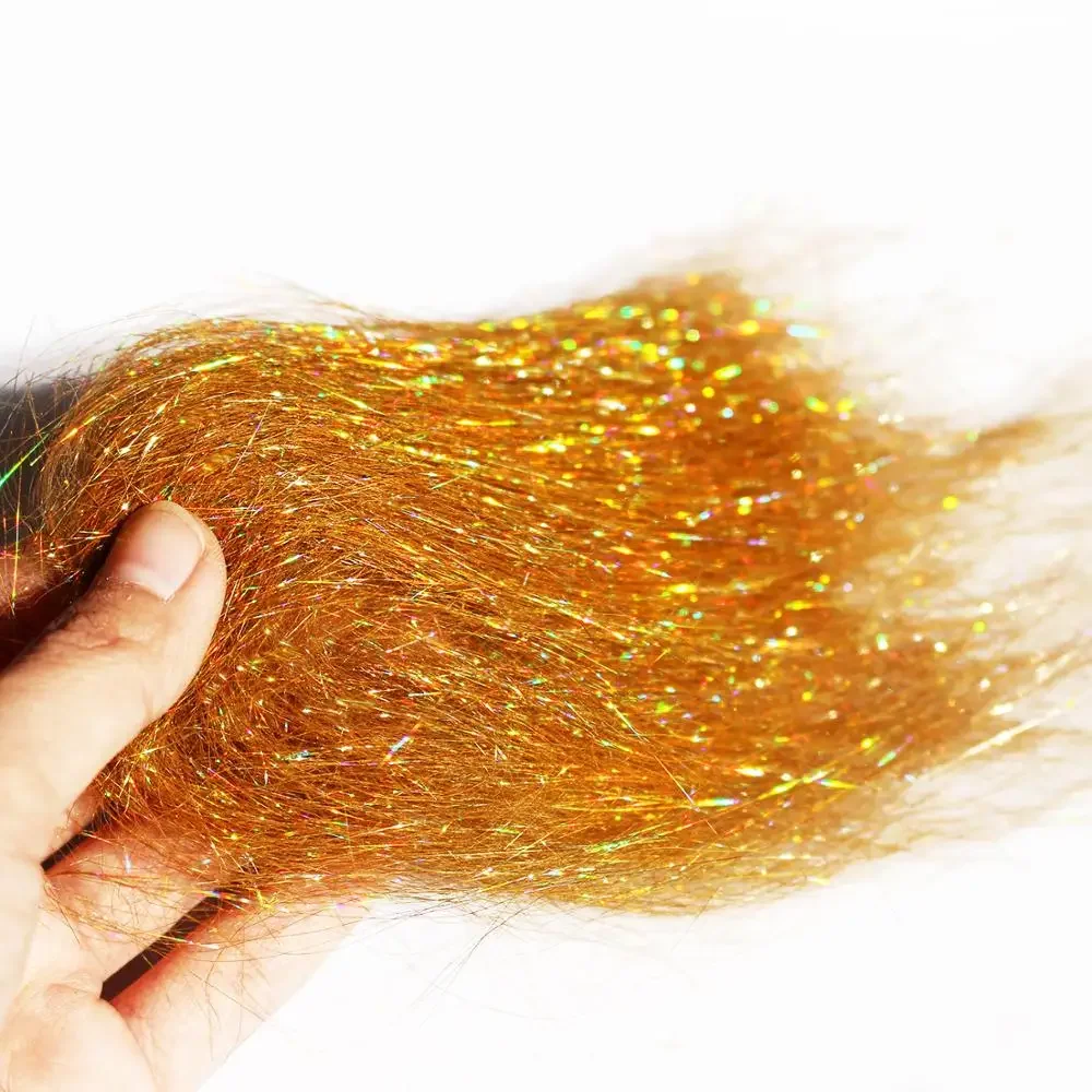 

Tigofly 4g/pack Holographic Golden Ice Dub 10cm Long Synthetic Sparkle Fibers For Nymph Salmon Trout Fly Tying Dubbing Materials