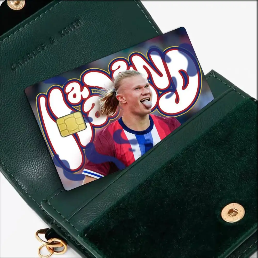 E-Erling Haaland  Waterproof Film Skin Cover Credit Card Stickers Debit Front Bank Bus Pass